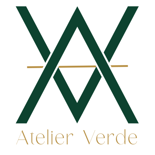 The Atelier Verde monogram logo, symbolizing balance and nature.